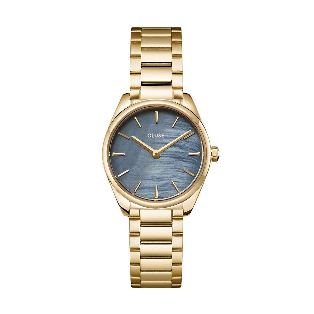 Cluse Féroce Mini Steel Blue Pearl Gold Colour