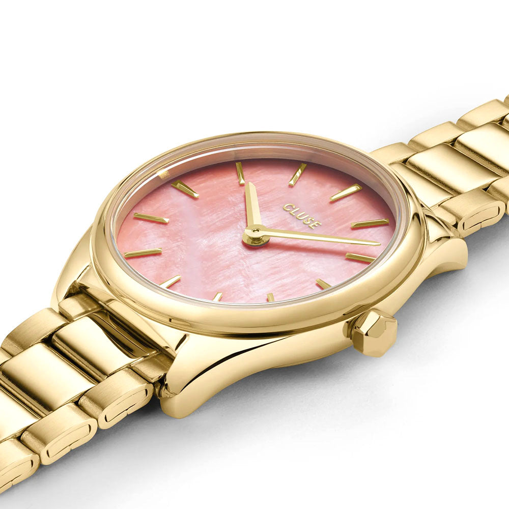 Cluse Féroce Mini Steel Apricot MOP, Gold Colour