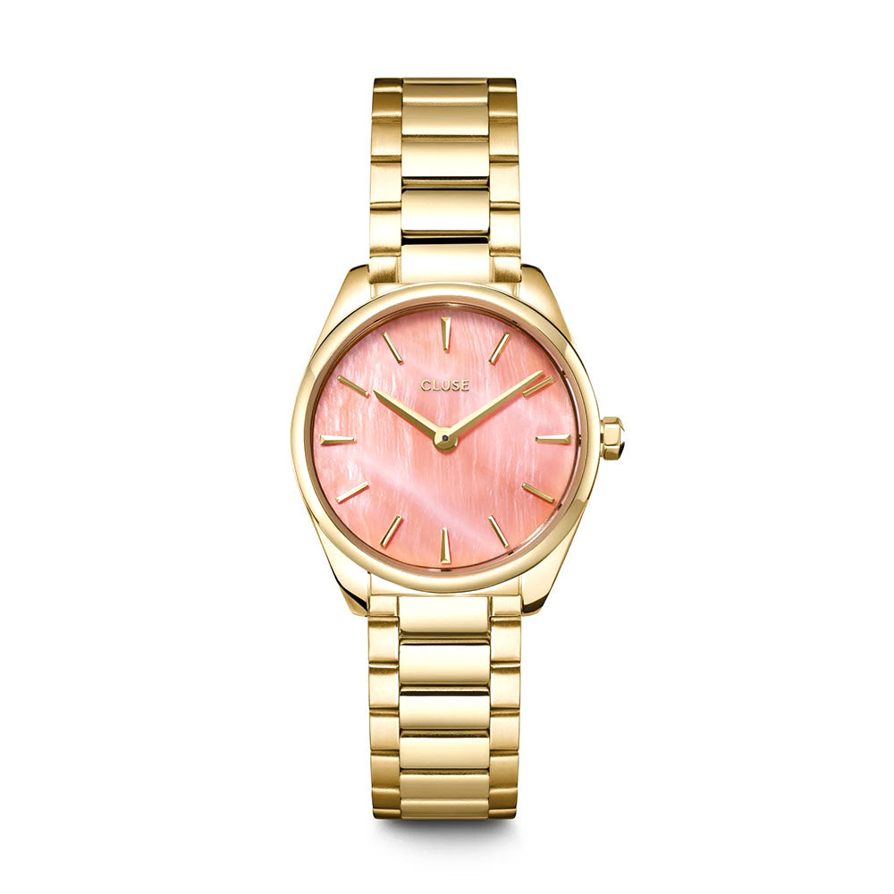 Cluse Féroce Mini Steel Apricot MOP, Gold Colour