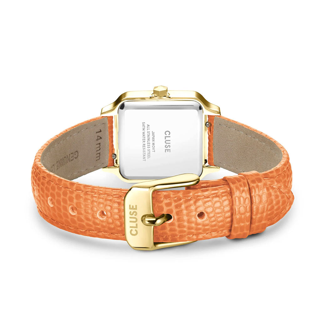 CLUSE Gracieuse Petite Watch Leather Apricot Lizard, Gold Colour