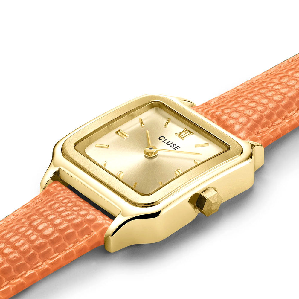 CLUSE Gracieuse Petite Watch Leather Apricot Lizard, Gold Colour