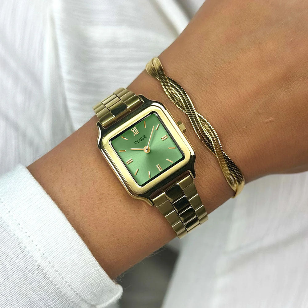 CLUSE Gracieuse Petite Watch Steel Light Green, Gold Colour