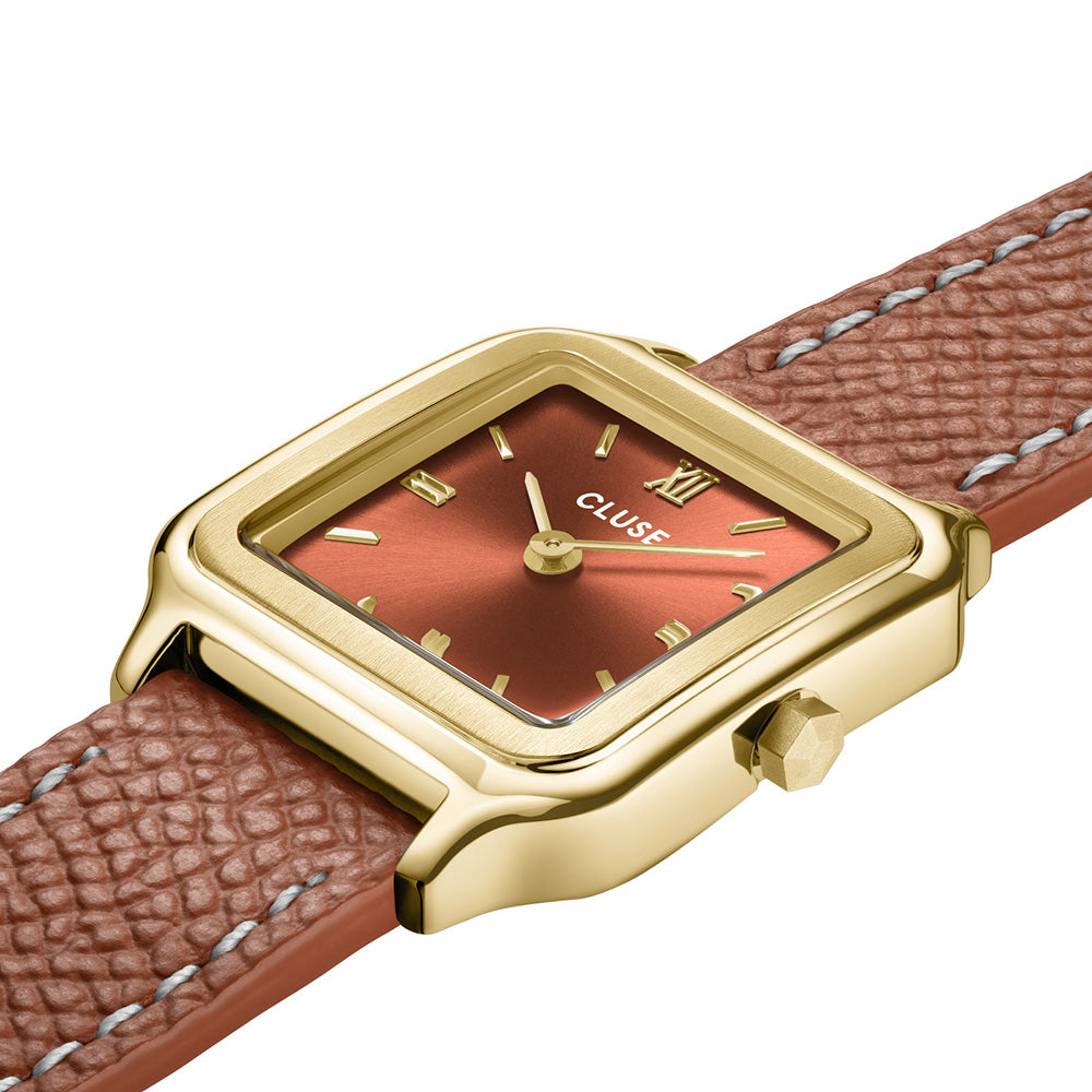 CLUSE Gracieuse Petite Watch Double Leather Nutshell Gold Colour