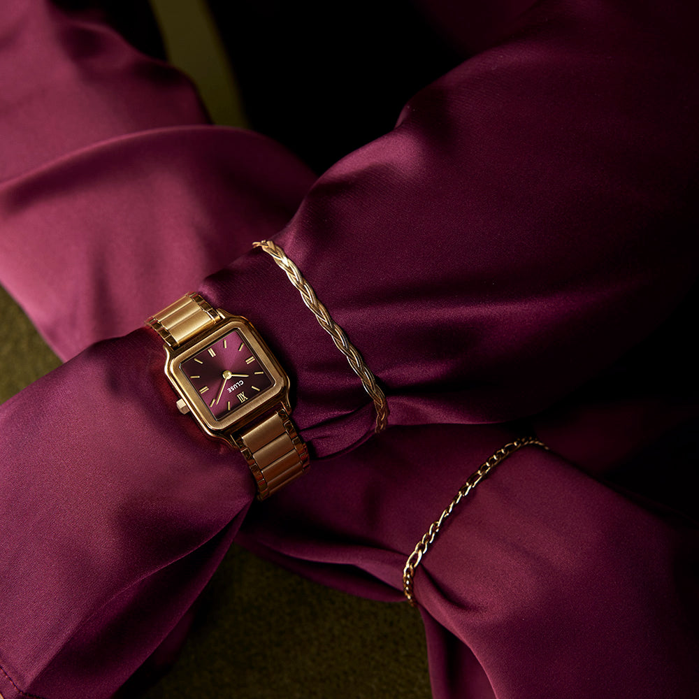 CLUSE Gracieuse Petite Watch Steel Dark Cherry Gold Colour