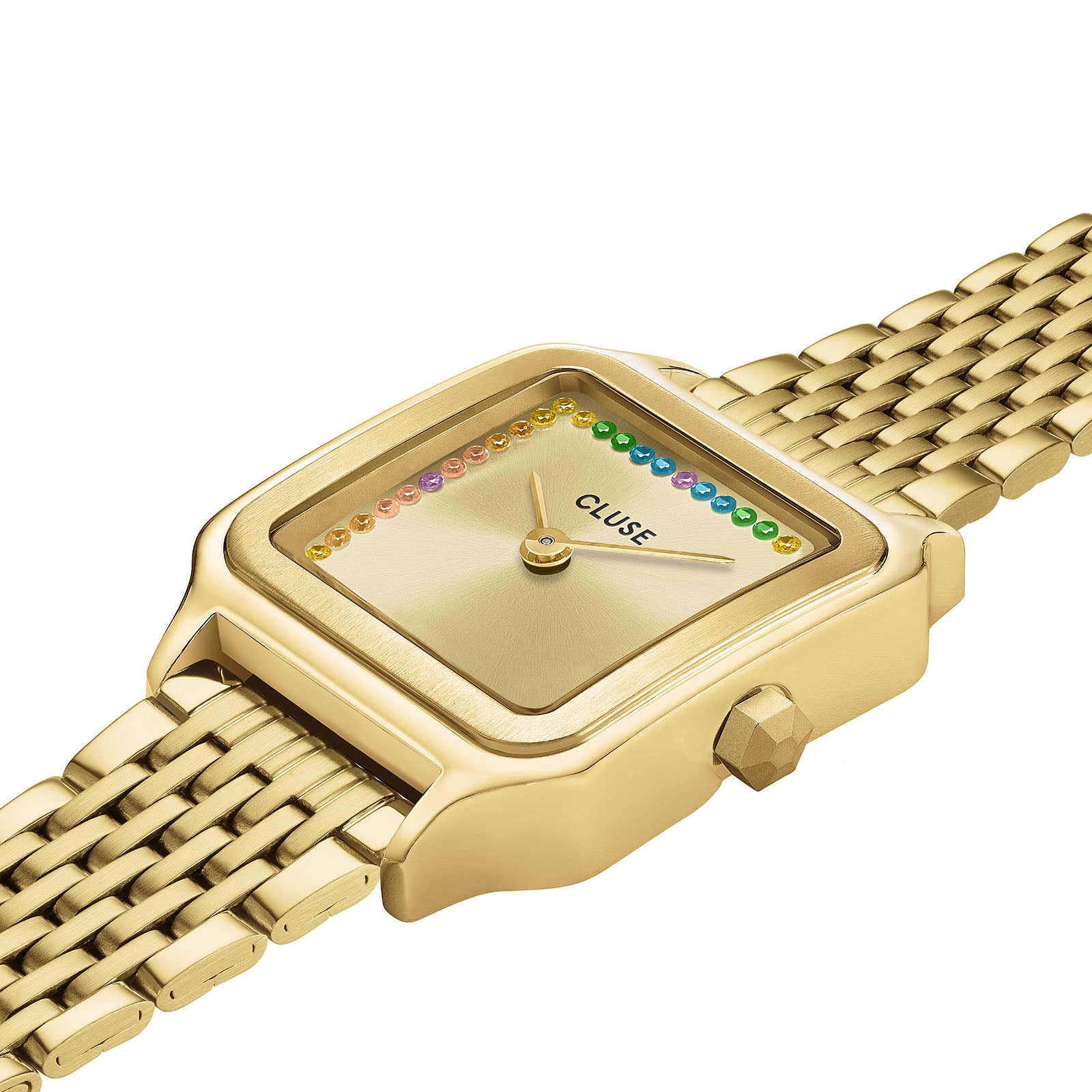 CLUSE Gracieuse Petite Watch Steel Rainbow stones Gold Colour