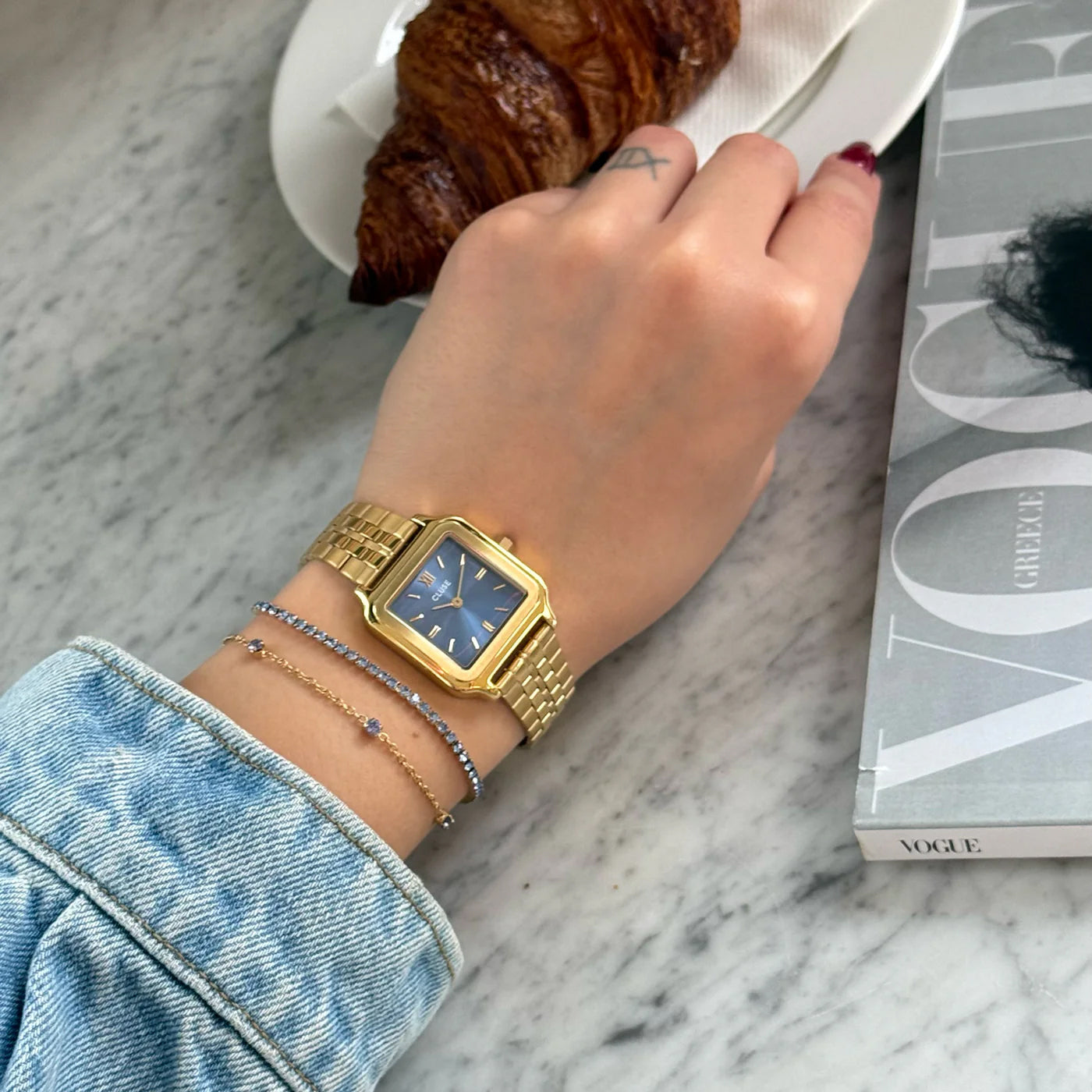 CLUSE Gracieuse Watch Steel, Kyanite Blue, Gold Colour