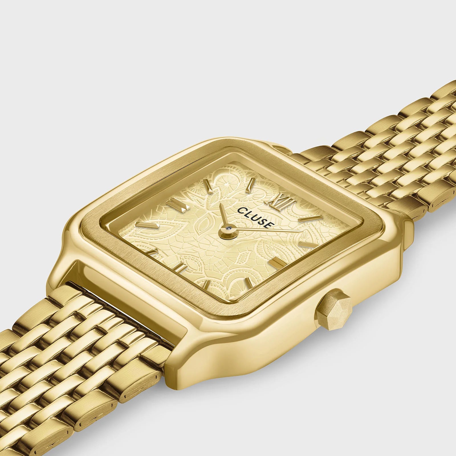 CLuse Gracieuse Watch Steel, Lace Textured, Gold Colour