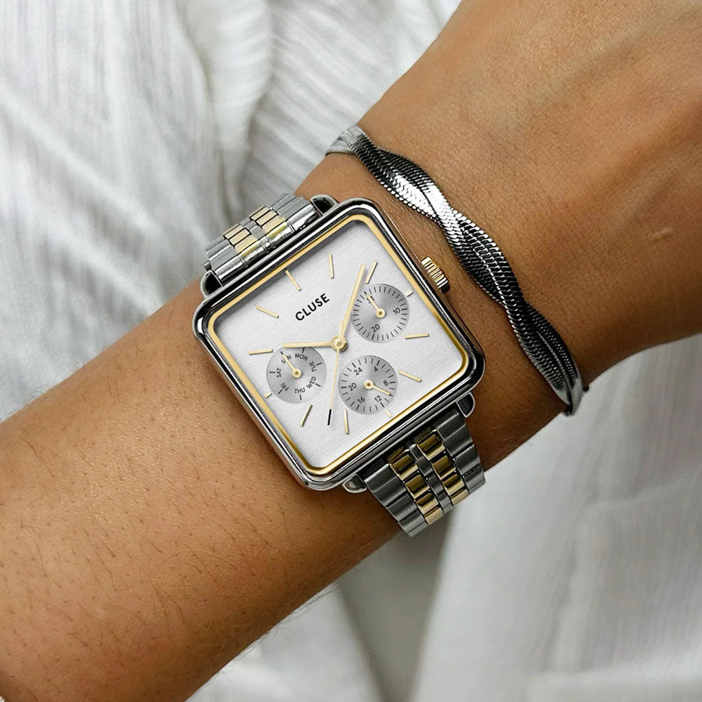Cluse La Tétragone Multifunction Watch Steel, Bicolour