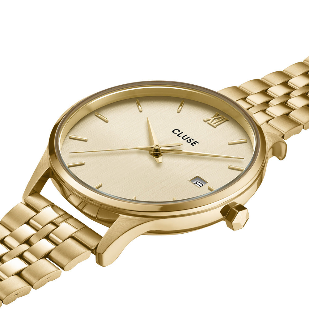 CLUSE Minuit Date Watch Steel Full Gold Colour