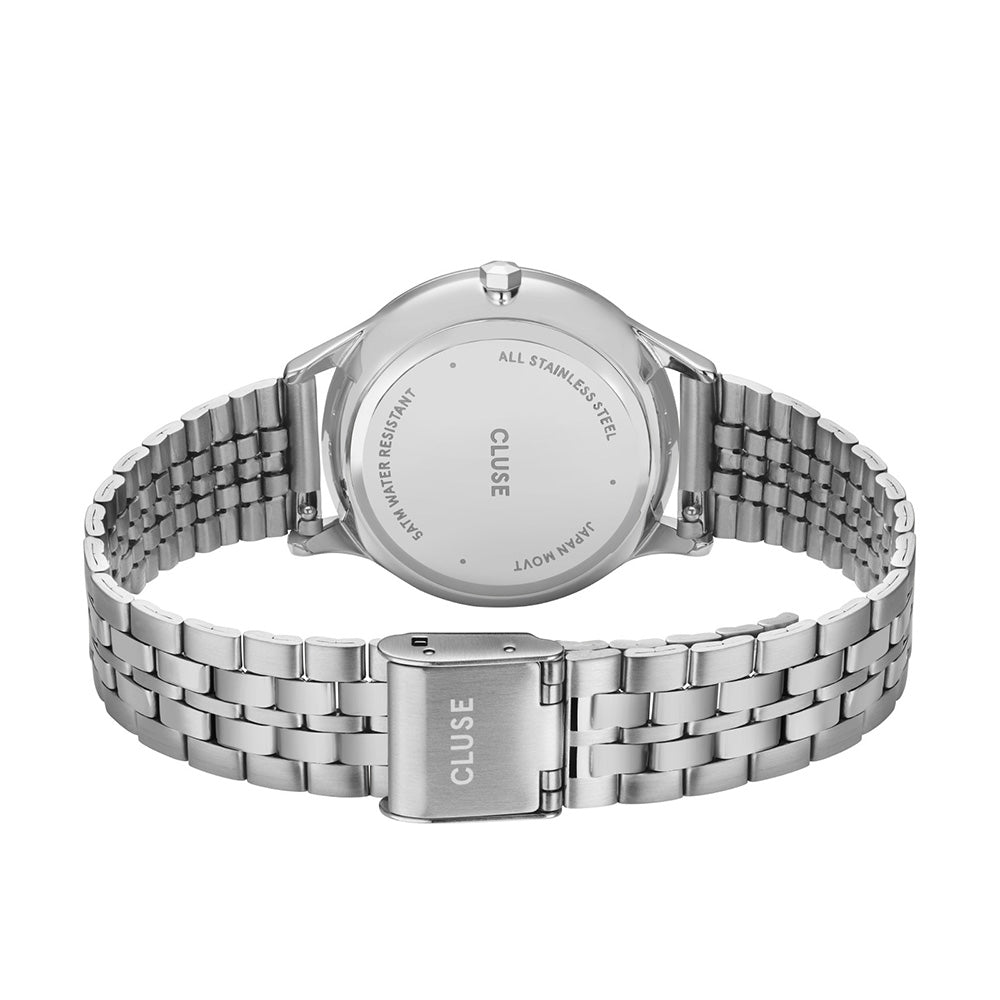 CLUSE Minuit Date Watch Steel Full Silver Colour