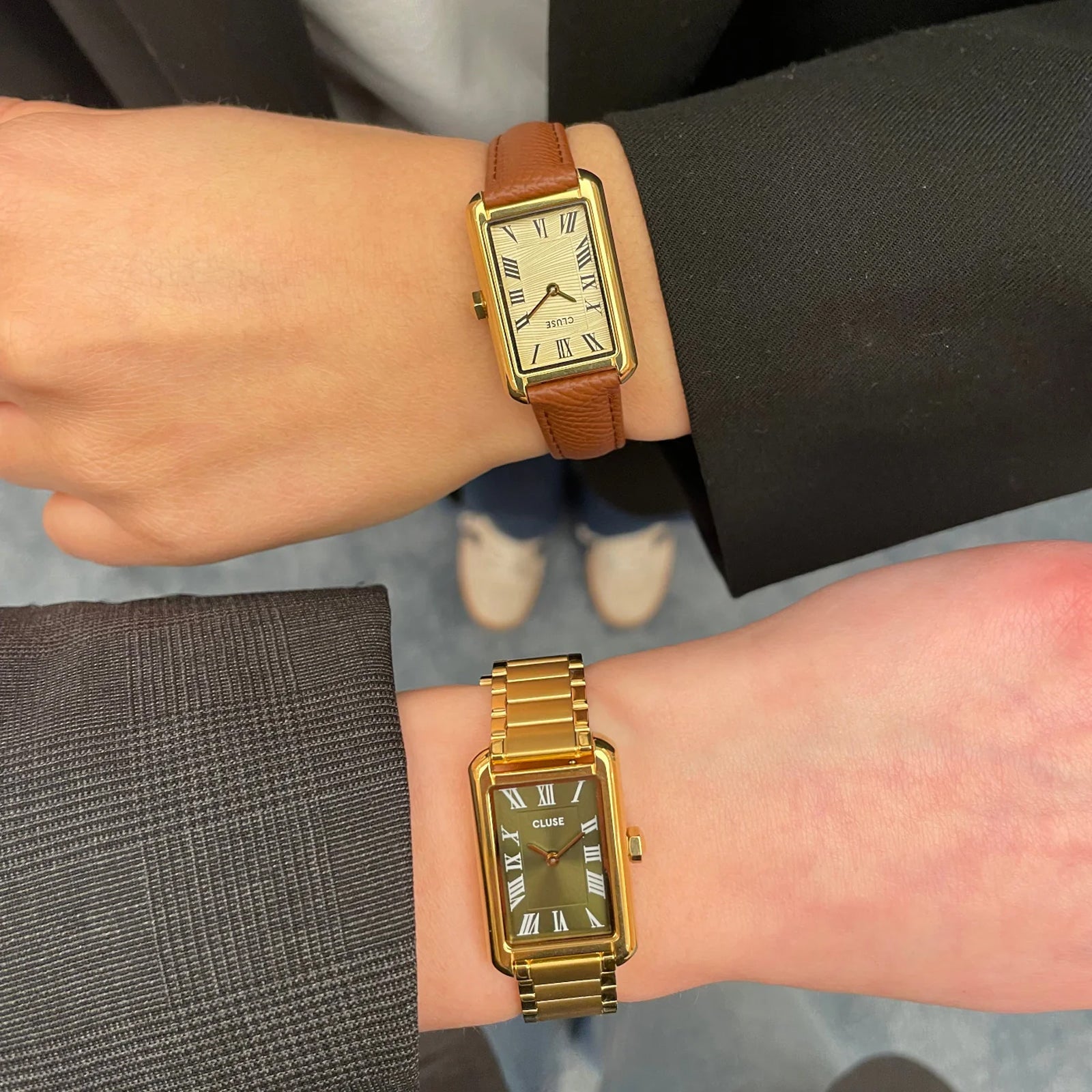 CLUSE Belisenna Watch Leather, Nutshell, Sand Textured, Gold Colour