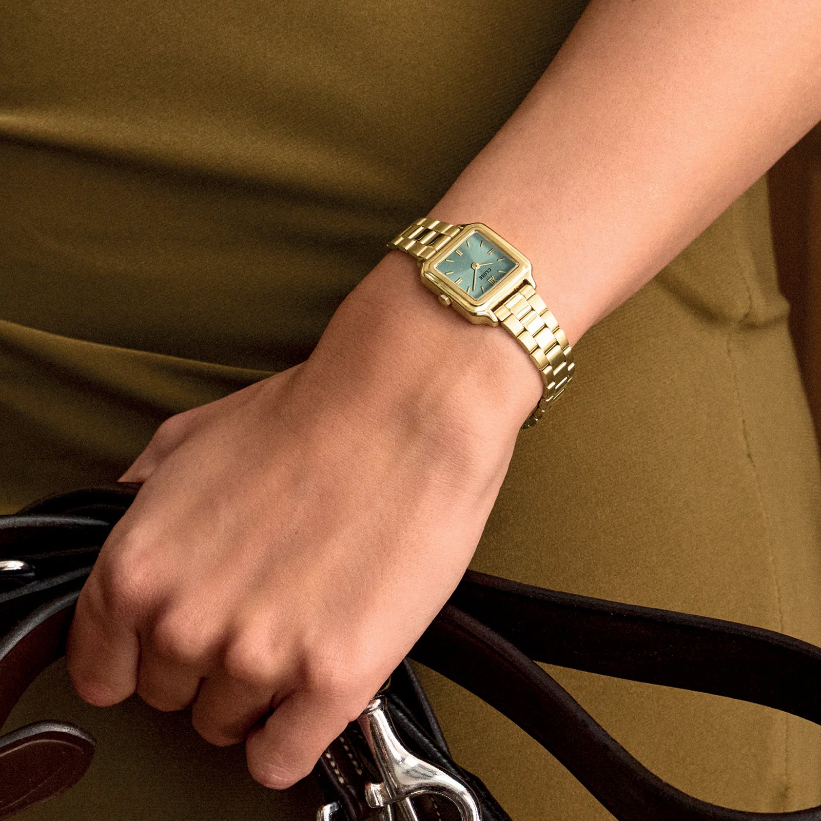 CLUSE Gracieuse Mini Watch Steel, Sage Green, Gold Colour