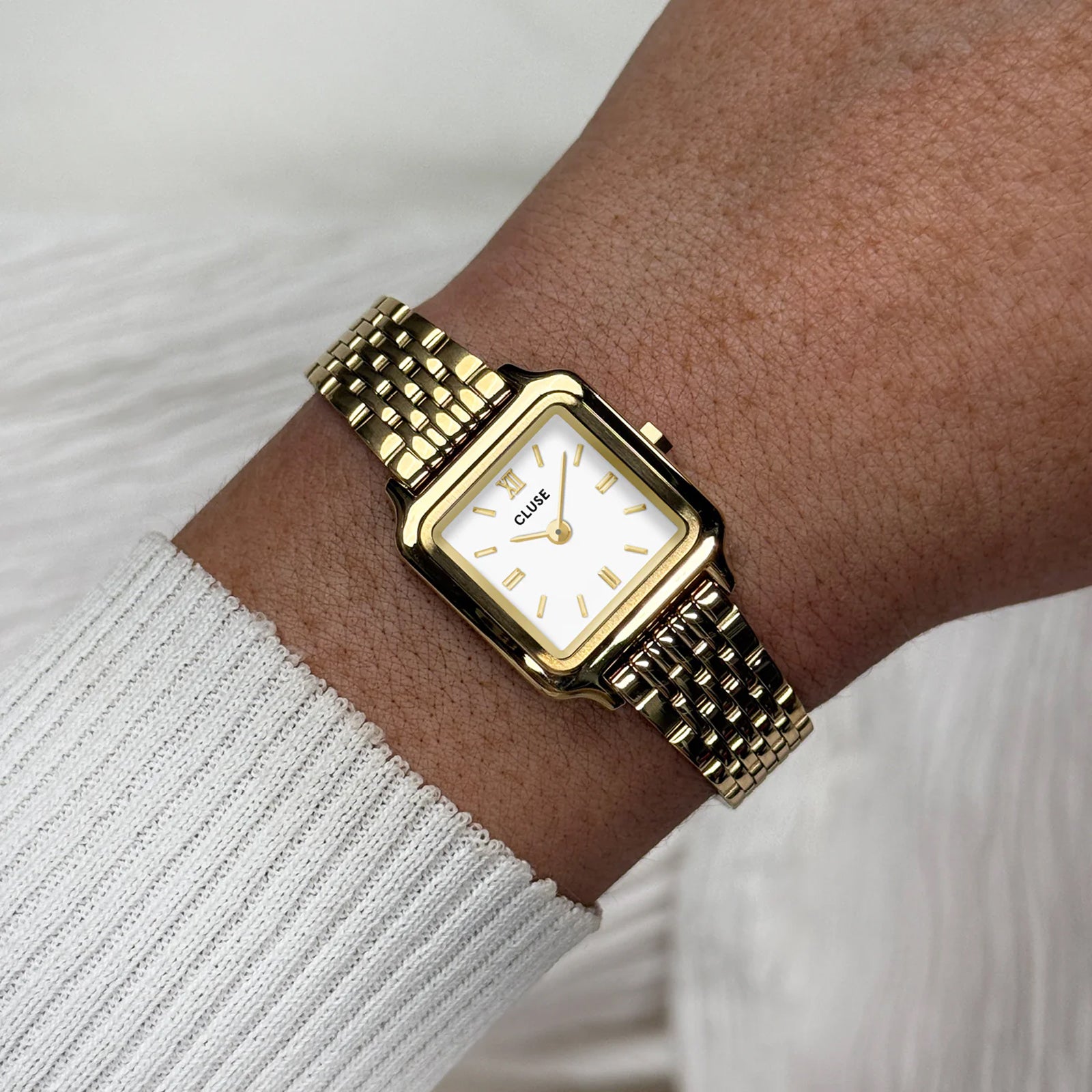 CLUSE Gracieuse Mini Watch Steel, White, Gold Colour