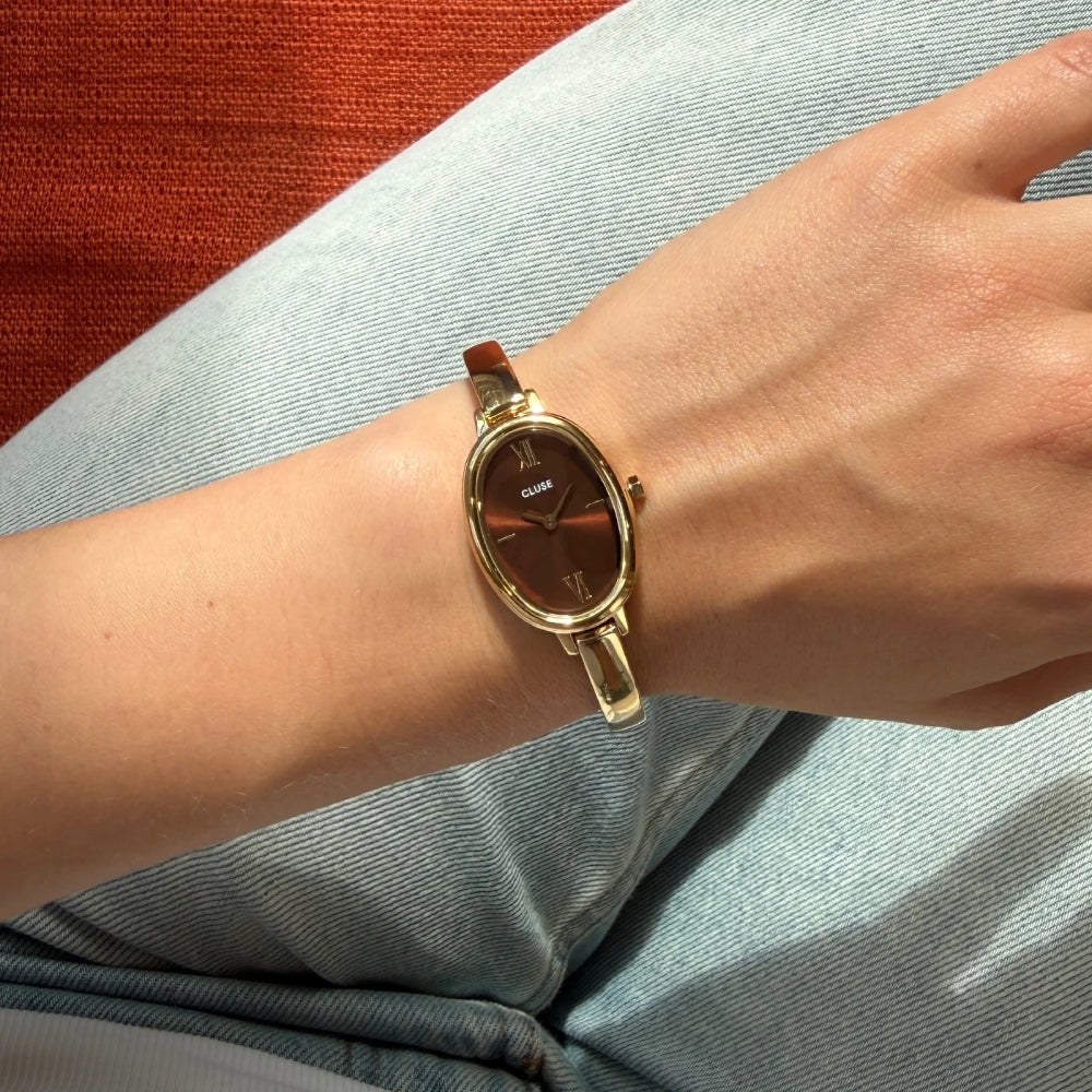 CLUSE L'Ovale Watch Steel, Brown, Gold Colour CW16105