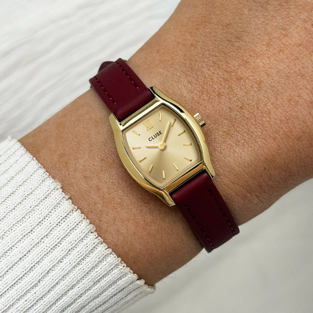 CLUSE Tonnette Mini, Leather, Red, Gold Colour CW16505