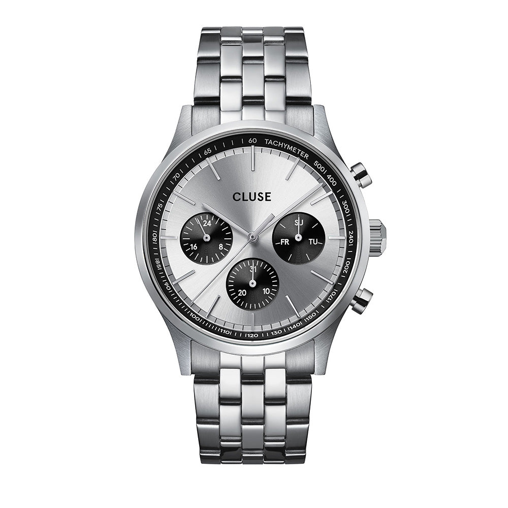 CLUSE Anthéor Multifunction Watch Steel Silver Silver Colour