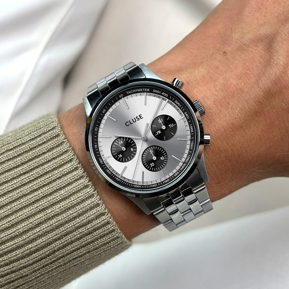 CLUSE Anthéor Multifunction Watch Steel Silver Silver Colour