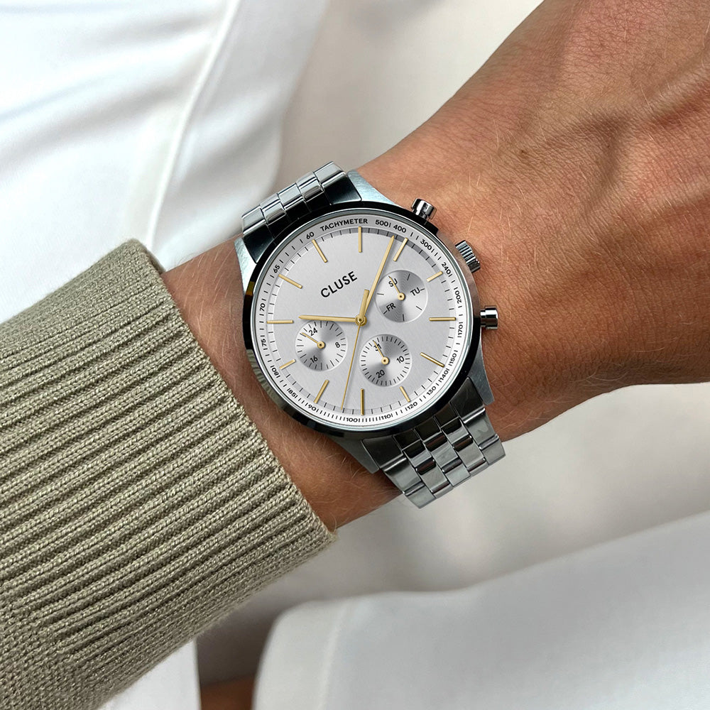 CLUSE Anthéor Multifunction Watch Steel Silver Bicolour Silver Colour