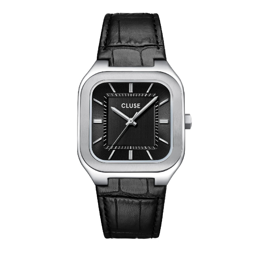 CLUSE Watch Leather Black Silver Colour