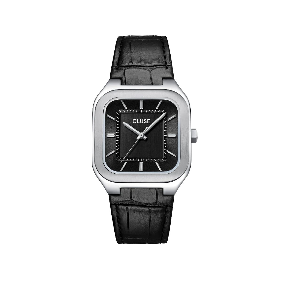 CLUSE Watch Leather Black Silver Colour