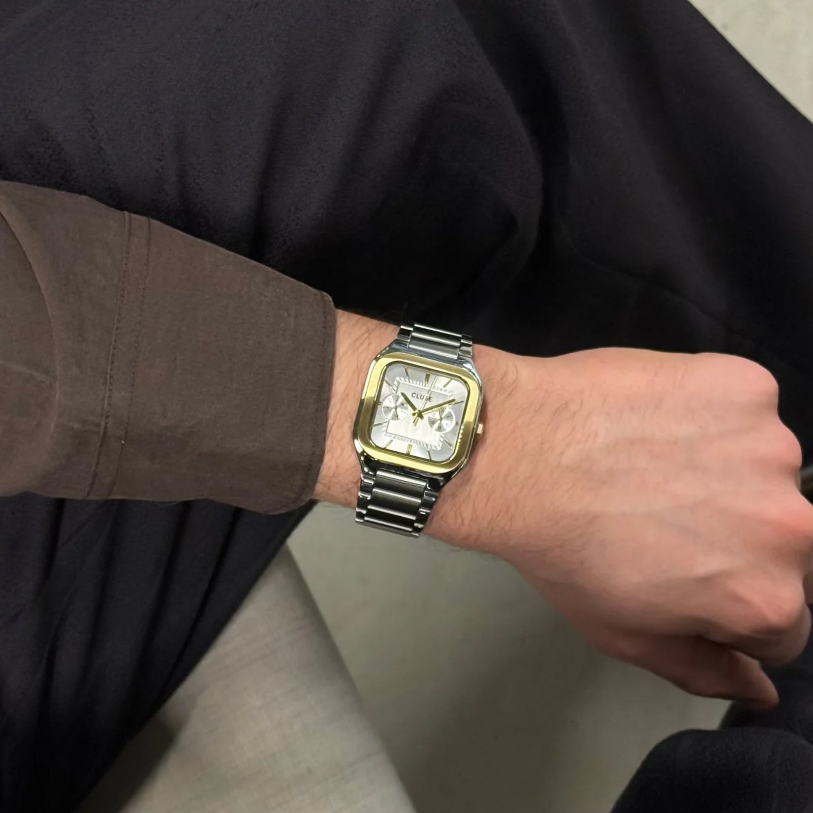 CLUSE Quadrus Multifunction Watch Steel, Silver, Two Tone