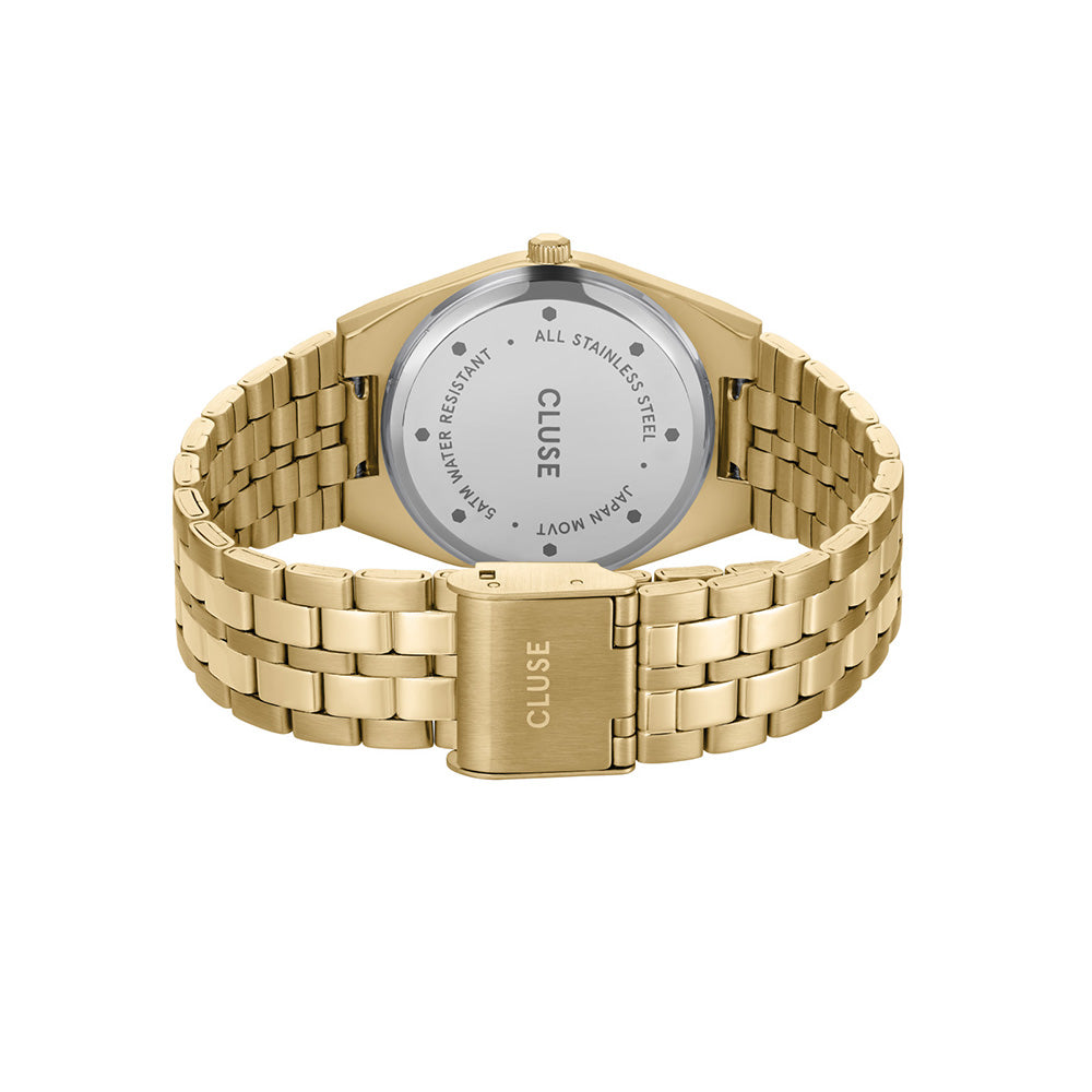 CLUSE Retro 70's Watch Steel Forest Green Gold Colour