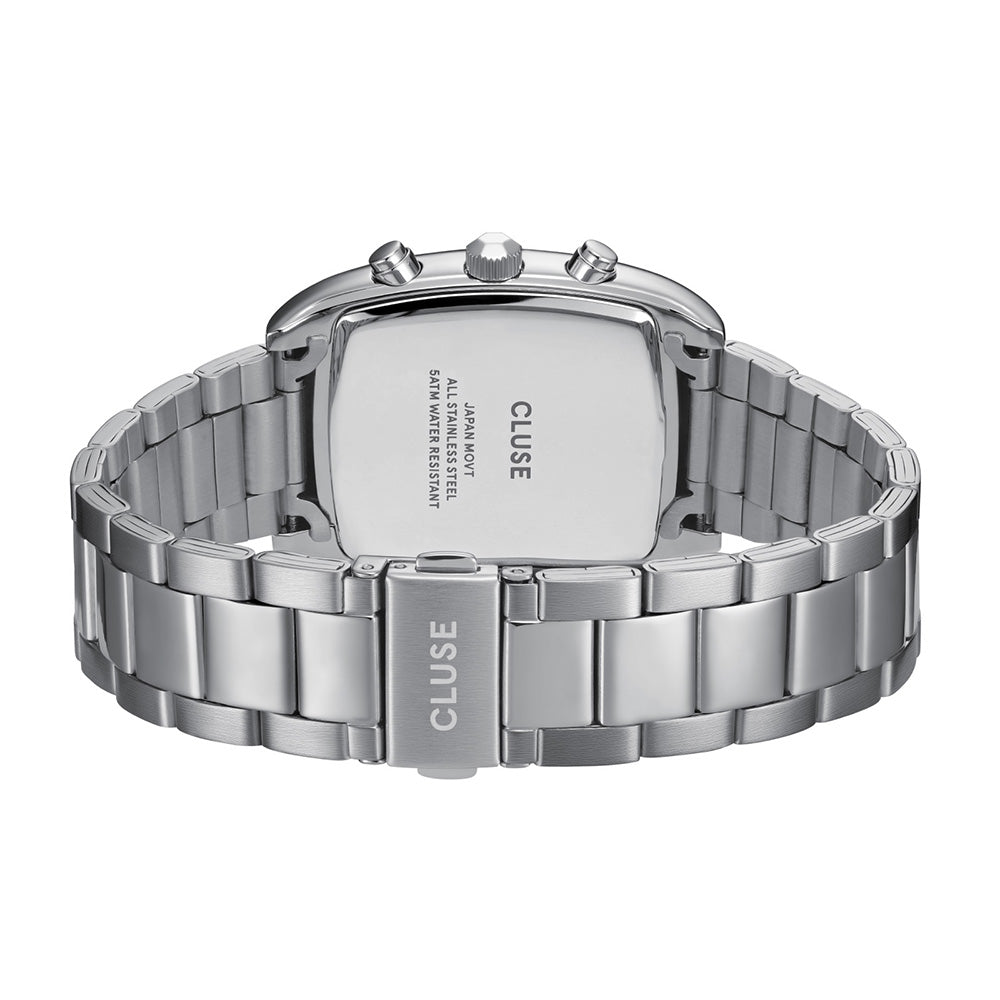 CLUSE Quartaut Chrono Watch Steel Green Silver Colour