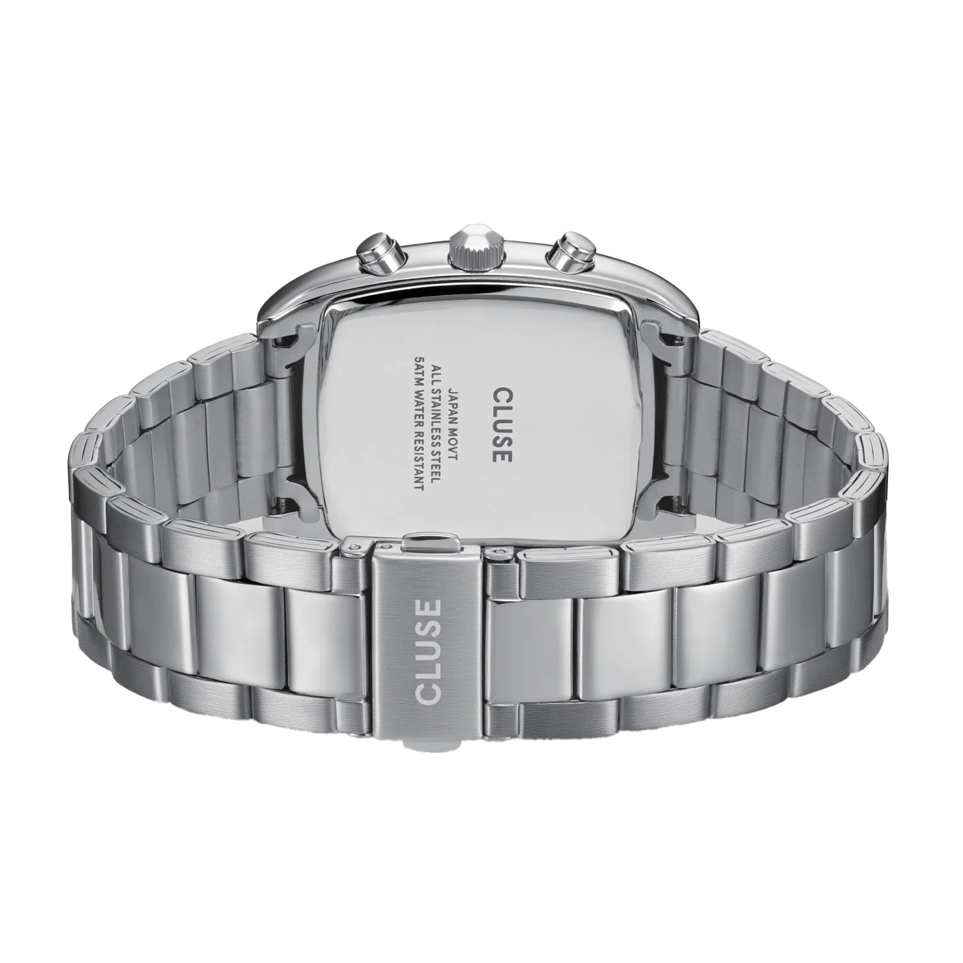 CLUSE Quartaut Chrono Watch Steel, Yellow and Grey, Silver Color