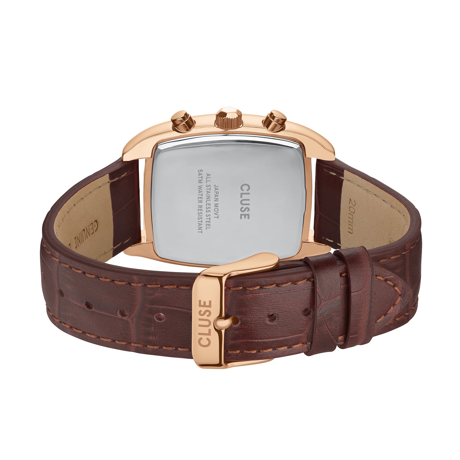 CLUSE Quartaut Chrono Watch leather Brown Rose gold Colour