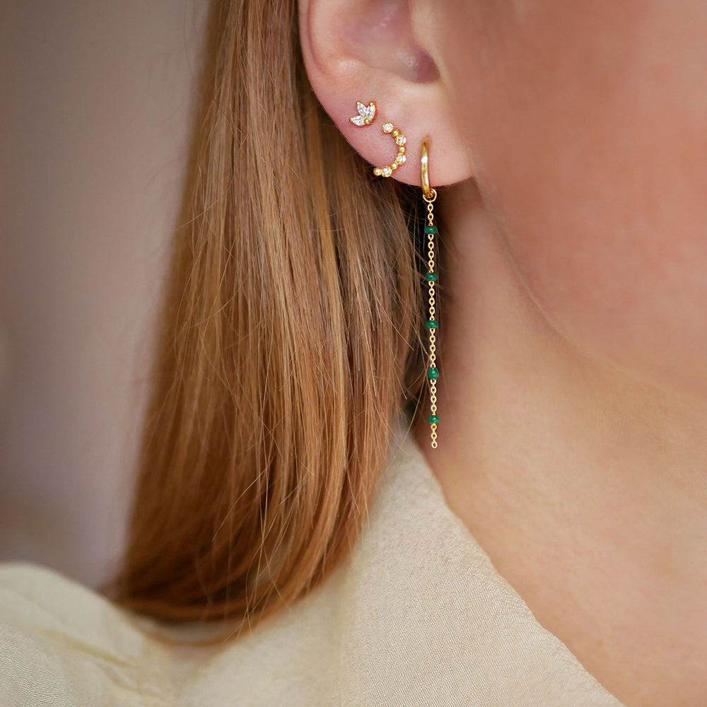 Enamel Stud Belle Clear CZ E214G