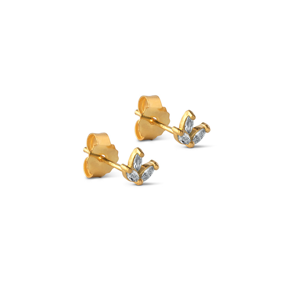 Enamel Stud Belle Clear CZ E214G