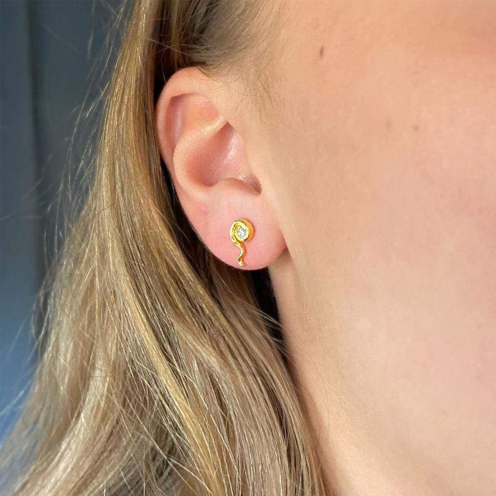 Σκουλαρίκια Enamel Lia Gold