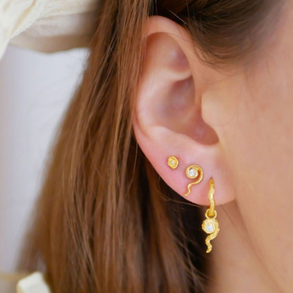 Σκουλαρίκια Enamel Lia Gold