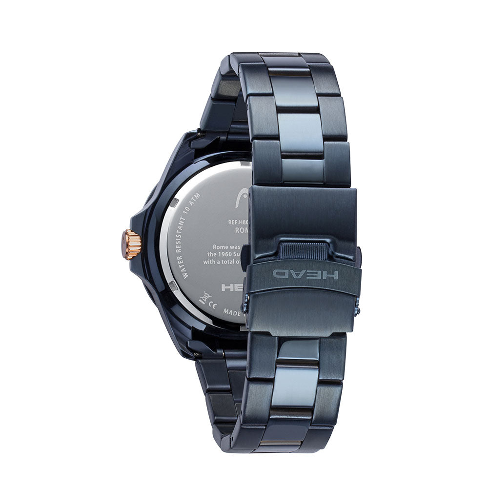 Head Watch Rome 2 43,5mm Blue Rose Gold Stainless Steel Bracelet H800404