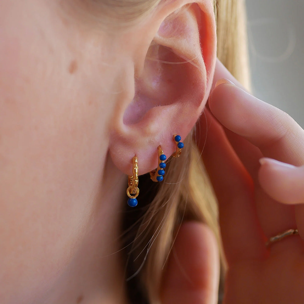 Enamel Hoops Paula Navy Blue 10mm E266GM