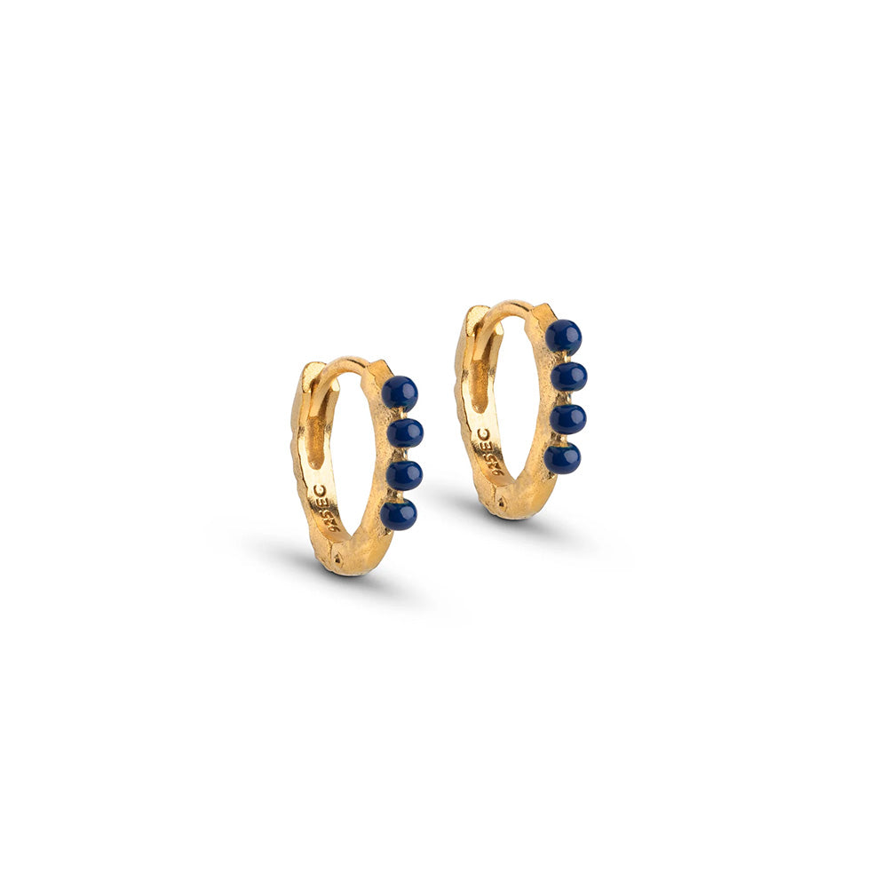 Enamel Hoops Paula Navy Blue 10mm E266GM