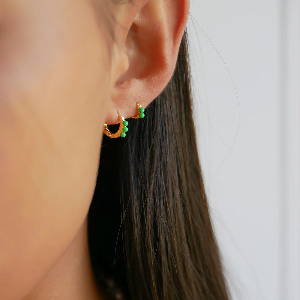 Enamel Hoops Paula 8mm Grass Green E265GM