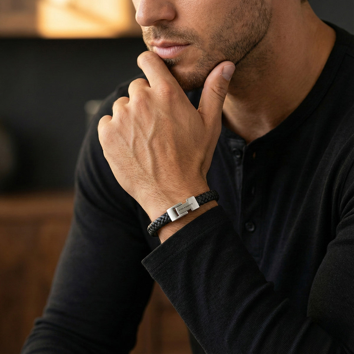 Steel & Barnett Βραχιόλι Leather Bracelet Archie 01 LBA001