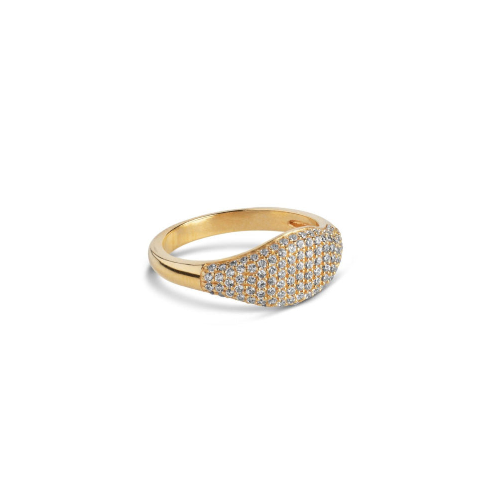 Enamel Sparkling Luna Gold Ring R71G