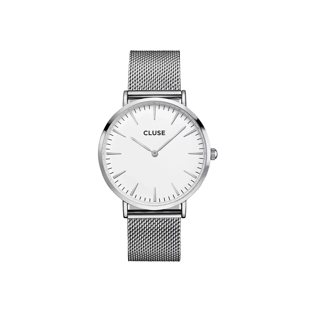 CLUSE La Boheme Silver Metal Strap Silver/White