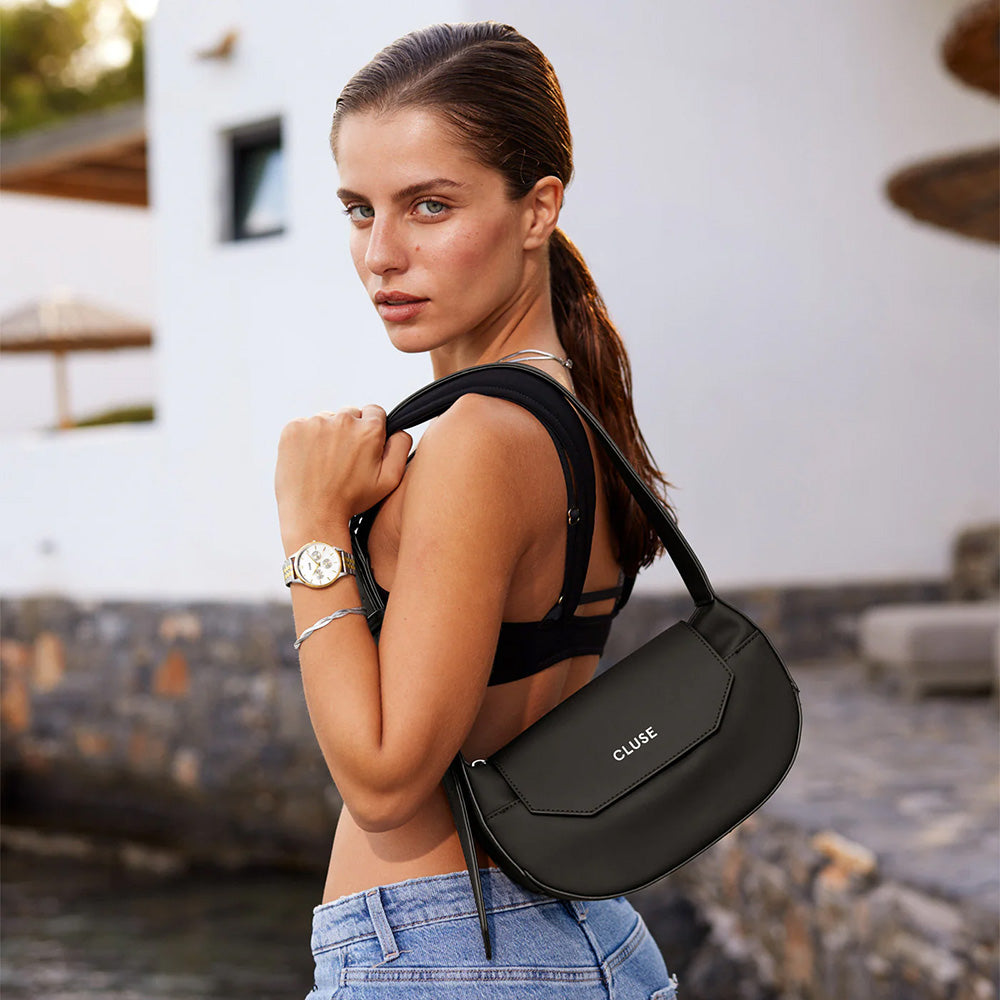 Cluse Sacroisé Petite Crossbody Black, Silver Colour