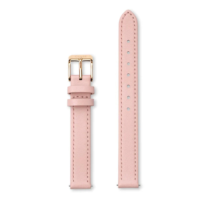 Strap 12 mm Leather Pink, Rose Gold Colour