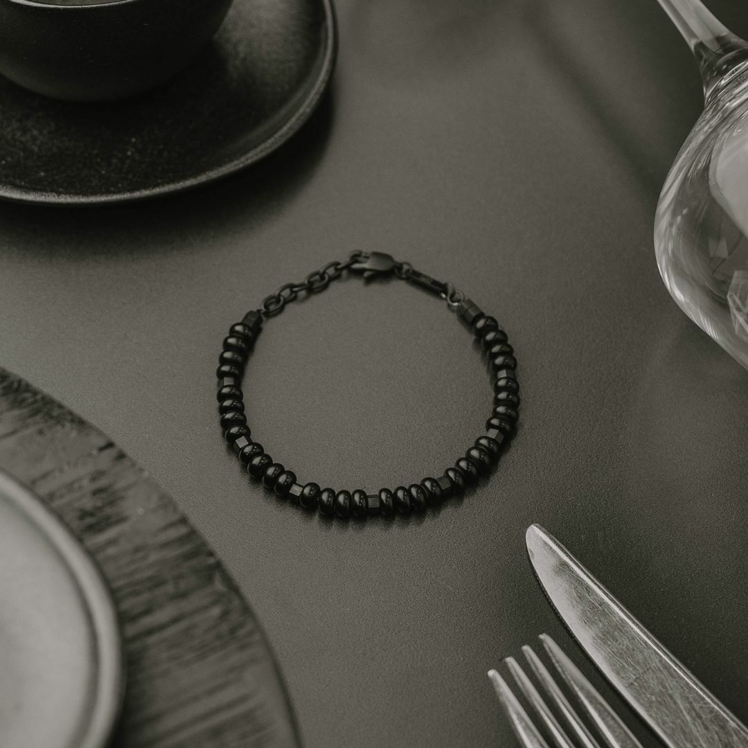 Steel & Barnett Βραχιόλι Stones Bracelet Cyrus Black Edition SBC004