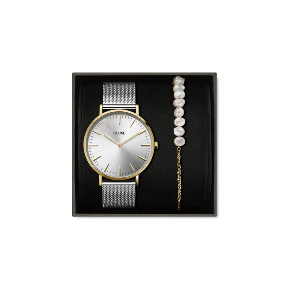 Cluse Gift Box Boho Chic Watch Mesh Bicolour