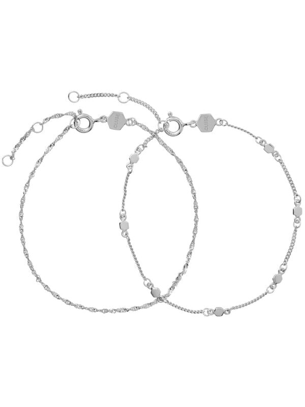 CLUSE Essentielle Hexagon Set CLJ12019 – Σετ 2 Γυναικείων Βραχιολιών Ασημί