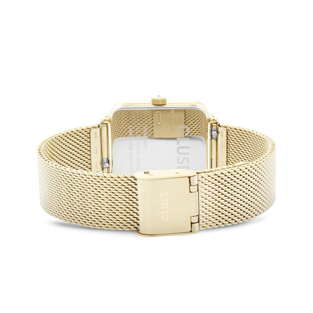 Cluse La Tétragone Gold Mesh White