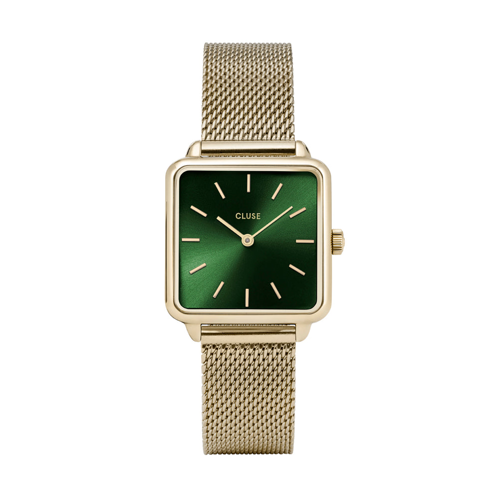 Γυναικείο Ρολόι Cluse la tétragone mesh gold/forest green