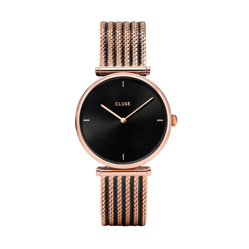 Cluse Triomphe Mesh Bicolour Rose Gold - Black