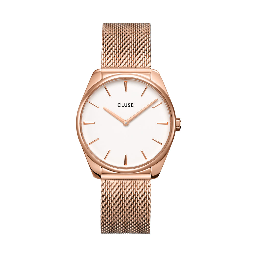Cluse Féroce Mesh White Rose Gold Colour