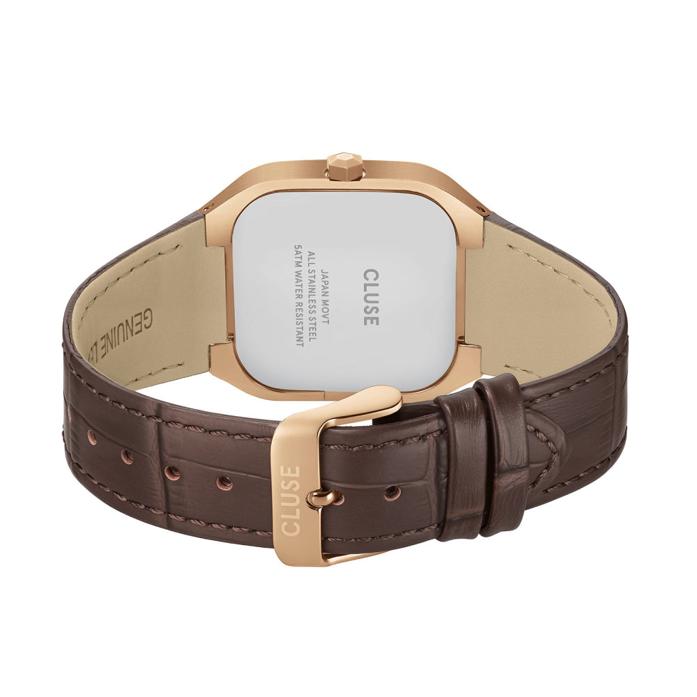 CLUSE Quadrus Multi, Leather, Brown, Rose Gold Colour CW26206